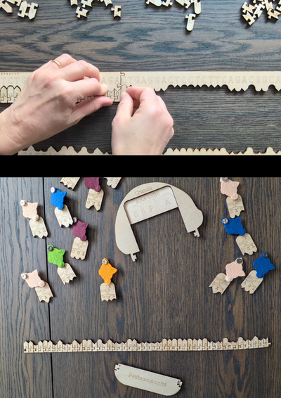 Modèle en bois de la synthèse des protéines